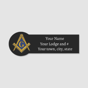 Freemason Masonic Masonry Square und Compass Namensschild