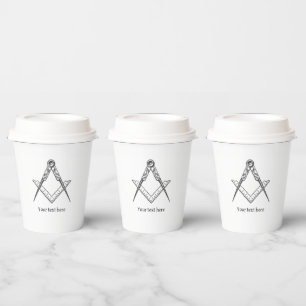 Freemason Masonic Mauerwerk Symbol Mason Pappbecher