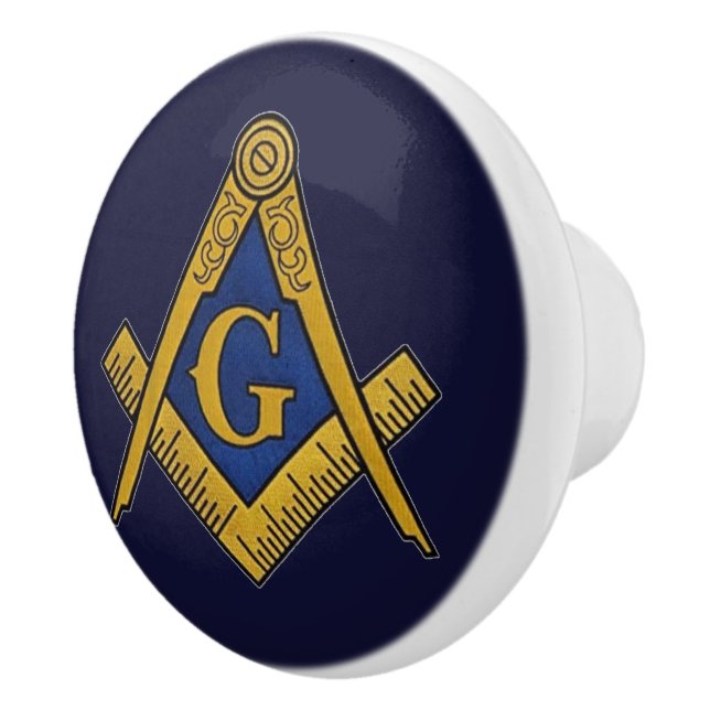 Freemason Masonic Navy Blue and gold Keramikknauf (Rechts)