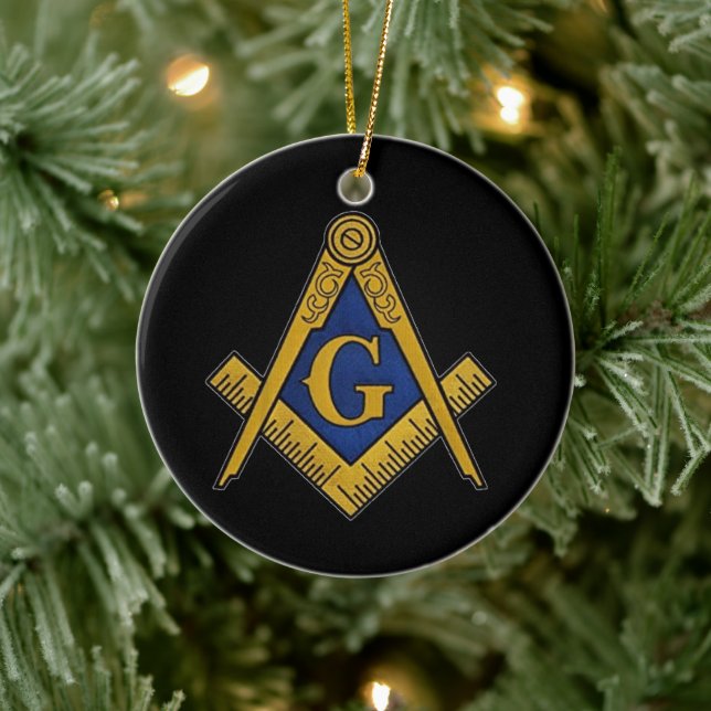 Freemason Masonic Square und Compass Freimaurerei Keramik Ornament (Baum)