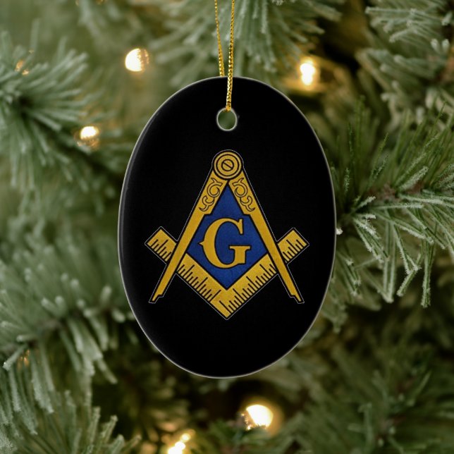 Freemason Masonic Square und Compass Freimaurerei Keramik Ornament (Baum)