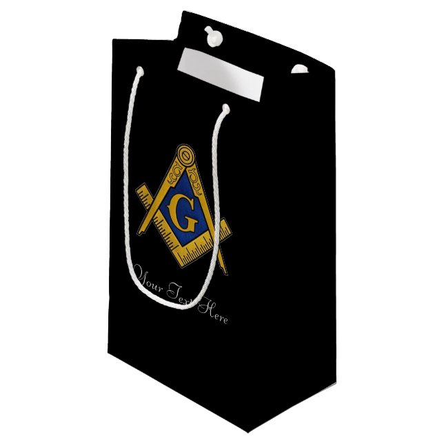 Freemason Masonic Square und Compass Freimaurerei Kleine Geschenktüte (Vorderseite Schrägansicht)