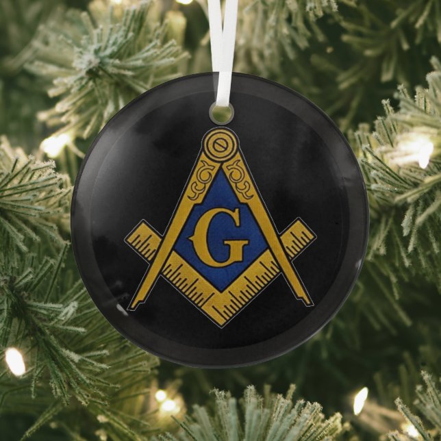 Freemason Masonic Square und Compass Freimaurerei Ornament Aus Glas (InSitu)