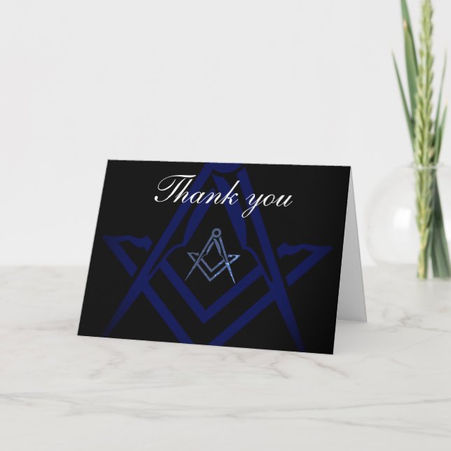 Freemason Masonic Square und Compass Vielen Dank Dankeskarte (Vorderseite)