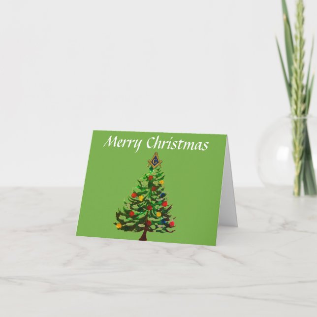 Freemason Masonic Square und Compass Weihnachten Dankeskarte (Vorderseite)