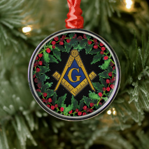 Freemason Masonic Weihnachtskranz Rustikal Ornament Aus Metall