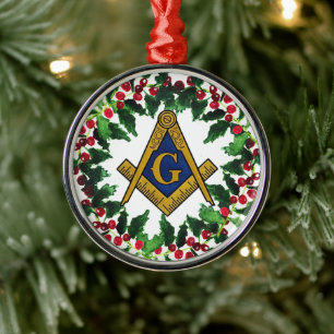 Freemason Masonic Weihnachtskranz Rustikal Ornament Aus Metall