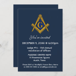 Freemason Masonry Navy Blue Einladung