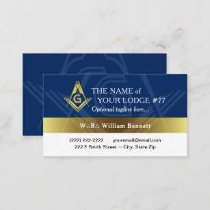 Freemason Navy Blue und Gold Masonic Visitenkarte
