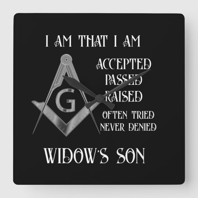 Freemason Quadratische Wanduhr (Vorderseite)