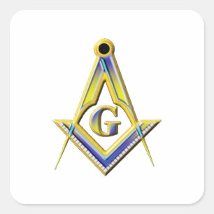 Freemason Square & Compasses Quadratischer Aufkleber