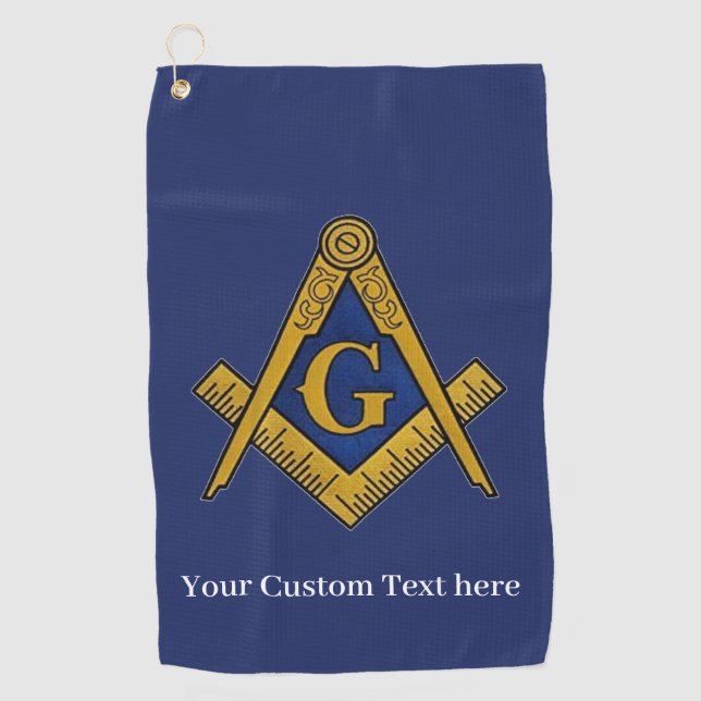 Freemason Square und Compass Masonic Gift Golfer Golfhandtuch (Vorderseite)