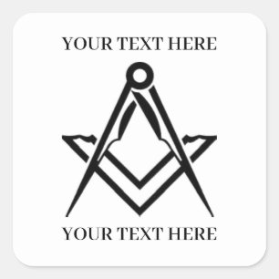 Freemason Square und Compass Masonic Quadratischer Aufkleber