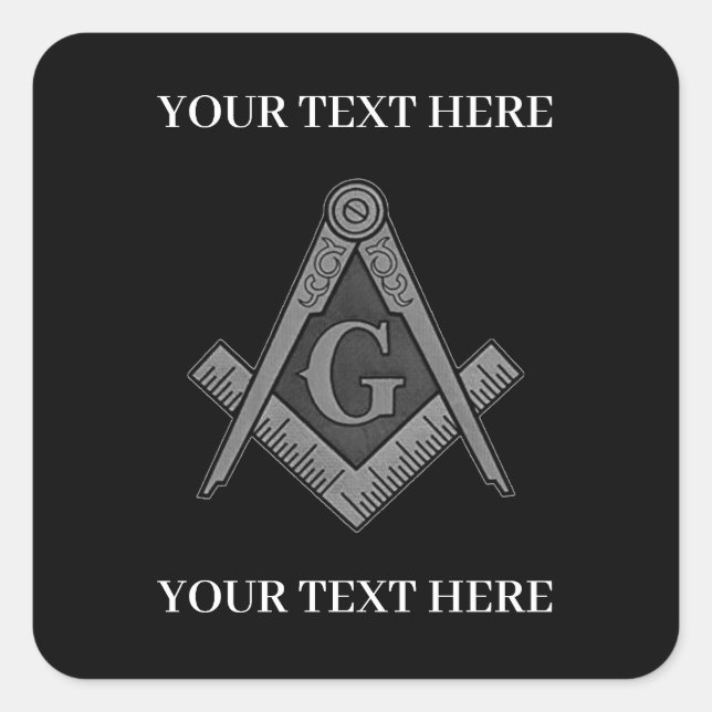 Freemason Square und Compass Masonic Quadratischer Aufkleber (Vorderseite)