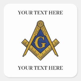 Freemason Square und Compass Masonic Quadratischer Aufkleber