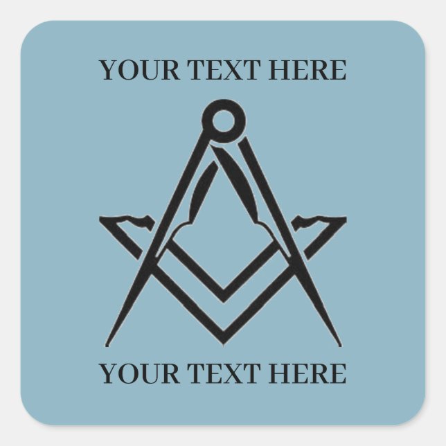 Freemason Square und Compass Masonic Quadratischer Aufkleber (Vorderseite)