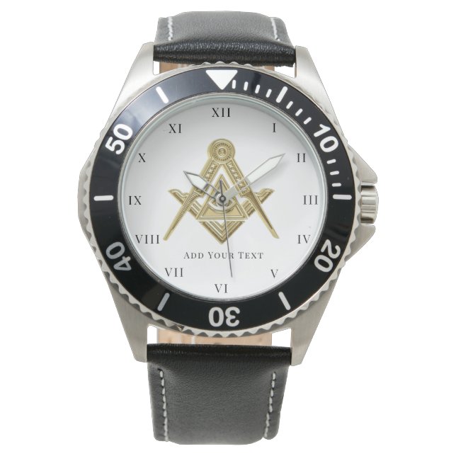 Freemason Square und Compass Wohltätigkeit Masonic Armbanduhr (Vorderseite)