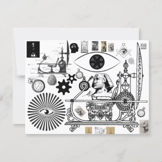 Freemason Steampunk Time Travel Postkarte
