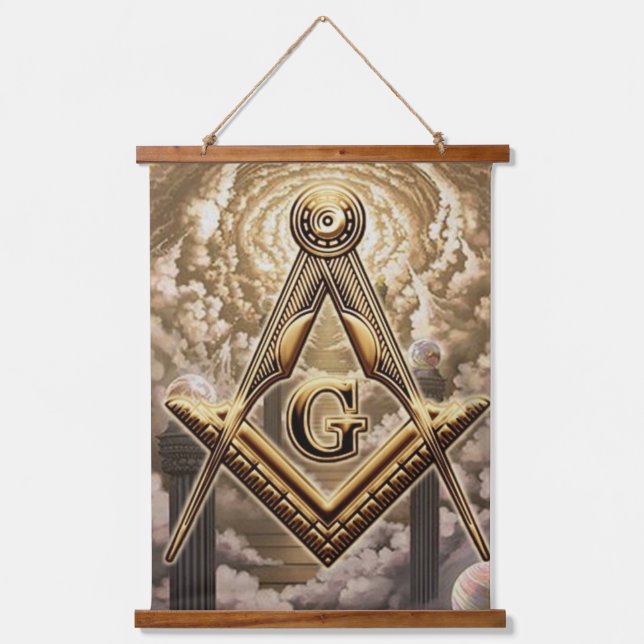 Freemason Tapestry Wandteppich Mit Holzrahmen (Vorderseite)