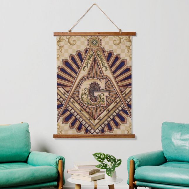 Freemason Tapestry Wandteppich Mit Holzrahmen (Wohnzimmer)
