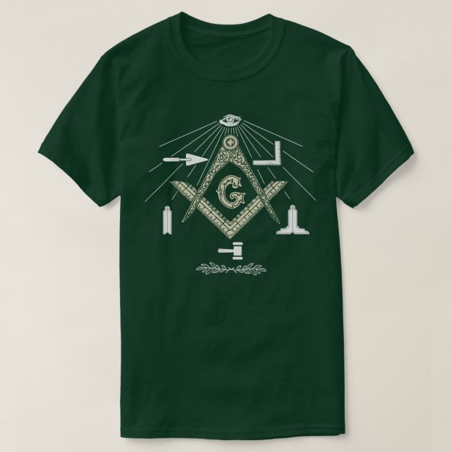 Freemason Tools mit Göttern alle sehen Augen Väter T-Shirt (Design vorne)