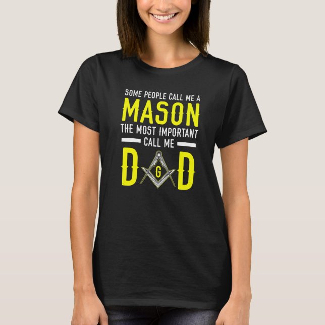 Freemason Vater Masonic Fraternal Freemasonale Pla T-Shirt (Vorderseite)