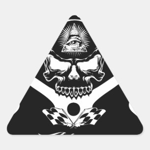 Freemason-Widows-Sons-Masonic-Hotrod-Logo-20160407 Dreieckiger Aufkleber