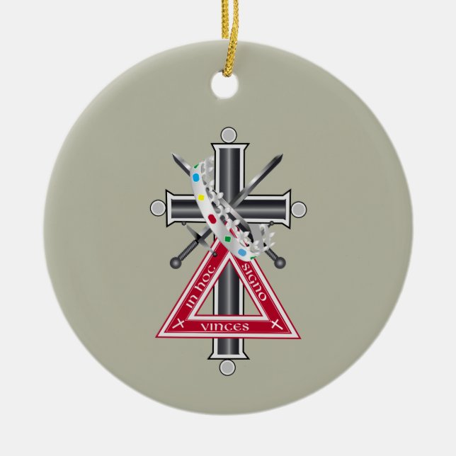 Freemasonenkreuz Keramik Ornament (Vorne)