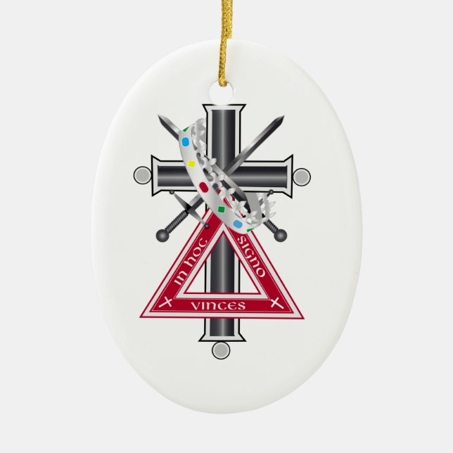 Freemasonenkreuz Keramik Ornament (Vorne)
