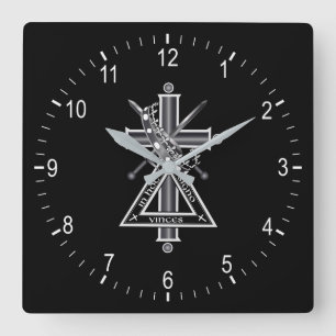 Freemasonenkreuz Quadratische Wanduhr