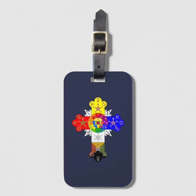 Freemasonic Rosy Cross Gepäckanhänger (Vorderseite Vertikal)