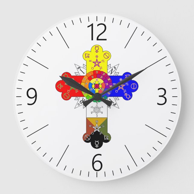 Freemasonic Rosy Cross Große Wanduhr (Vorderseite)