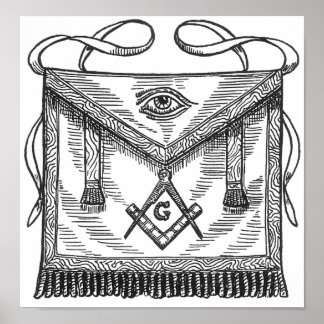 Freemasonry Blue Lodge Schürze Poster