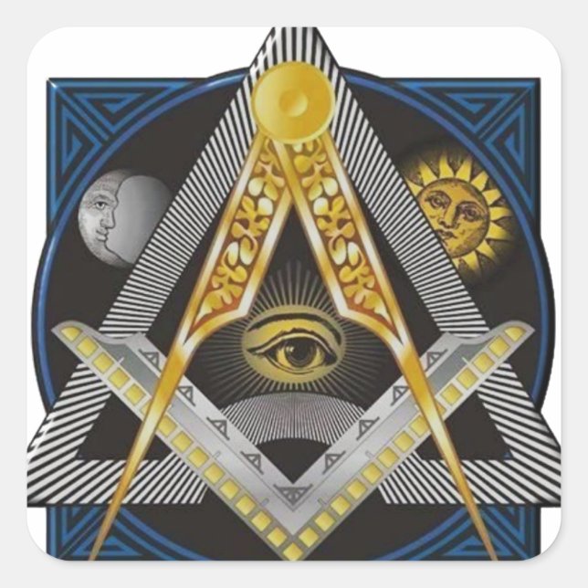 Freemasonry Emblem Quadratischer Aufkleber (Vorderseite)