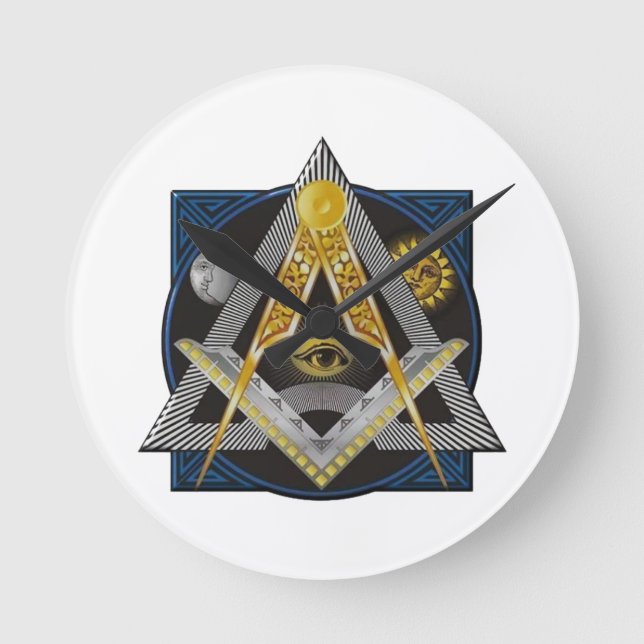 Freemasonry Emblem Runde Wanduhr (Vorderseite)