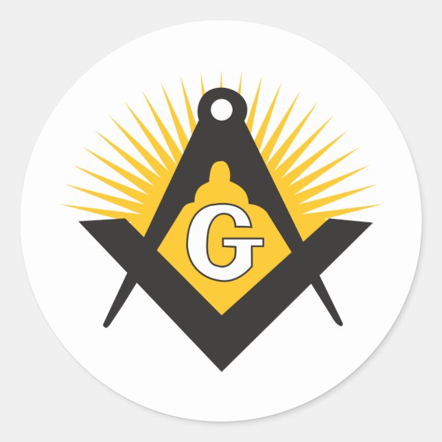 Freemasonry symbol runder aufkleber (Vorderseite)