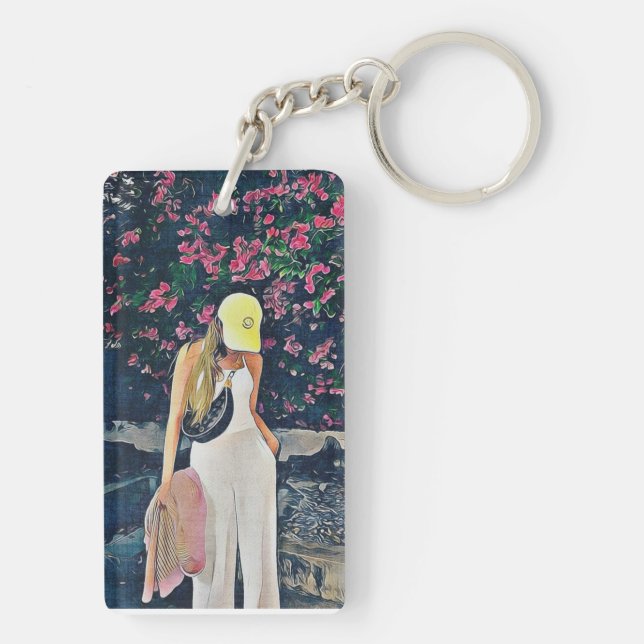 Freen Sarocha mit Hut Schlüsselanhänger (Rückseite)