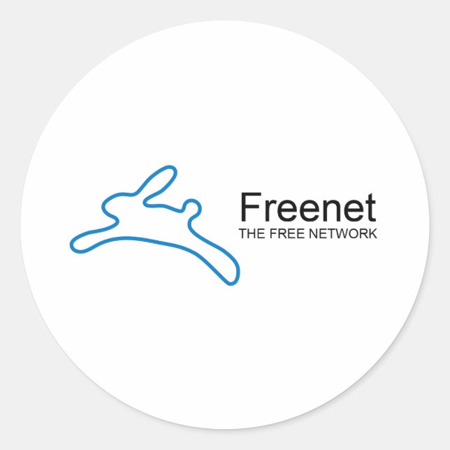 Freenet Bunny Text Runder Aufkleber (Vorderseite)