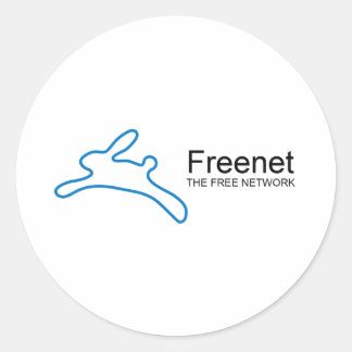 Freenet Bunny Text Runder Aufkleber