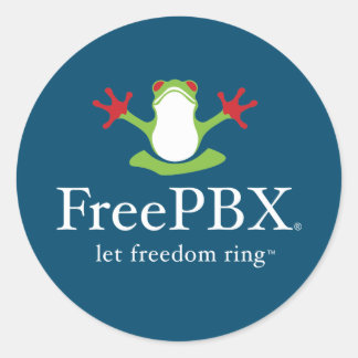 FreePBX-Logo-Aufkleber (blau) Runder Aufkleber