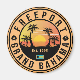 Freeport Bahamas Retro-Sonnenuntergang-Souvenirs 6 Magnet