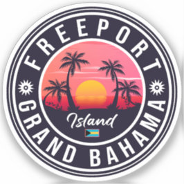 Freeport Bahamas Retro Sunset Souvenirs 60er Aufkleber
