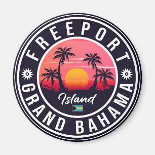 Freeport Bahamas Retro Sunset Souvenirs 60er Magnet