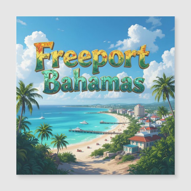 Freeport Bahamas Träumen Magnetkarte (Vorderseite)