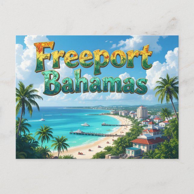 Freeport Bahamas Träumen Postkarte (Vorderseite)