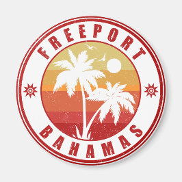 Freeport Bahamas Vintag Palm Trees 80er Souvenirs Magnet