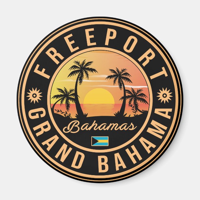 Freeport Bahamas Vintag Souvenirs 80er Magnet (Vorne)