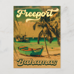 Freeport Bahamas Vintage-Souvenirs 80er Jahre Postkarte