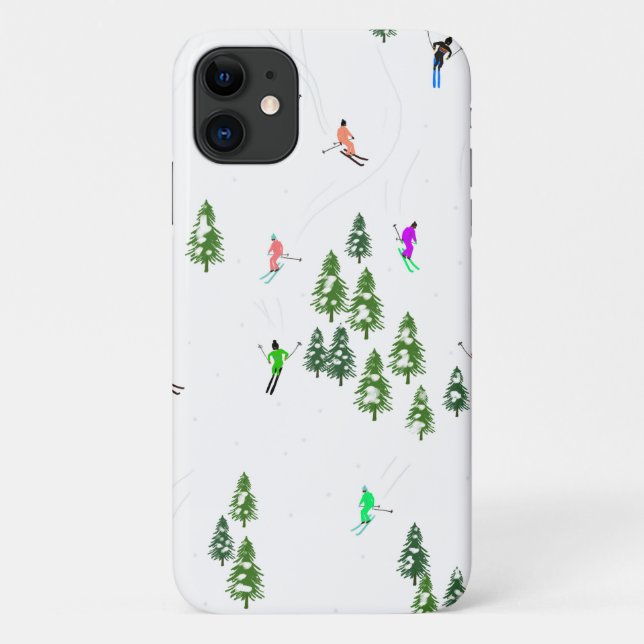 Freeride Alpine Skiern Skifahren Party Case-Mate iPhone Hülle (Rückseite)