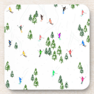 Freeride Alpine Skiern Skifahren Party Getränkeuntersetzer